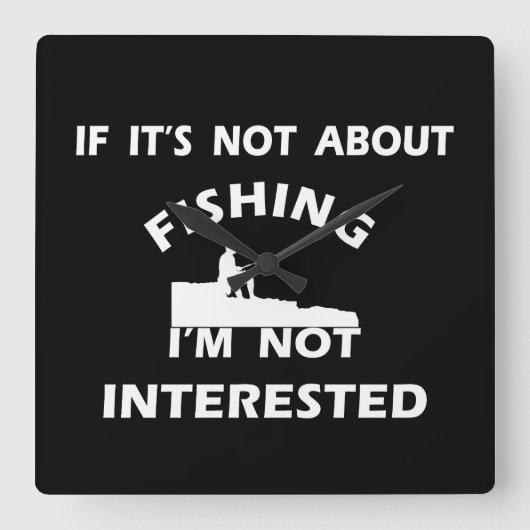 おもしろい引用文魚釣り スクエア壁時計 (正面)