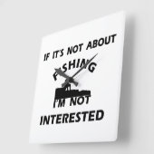 おもしろい引用文魚釣り スクエア壁時計 (傾斜)