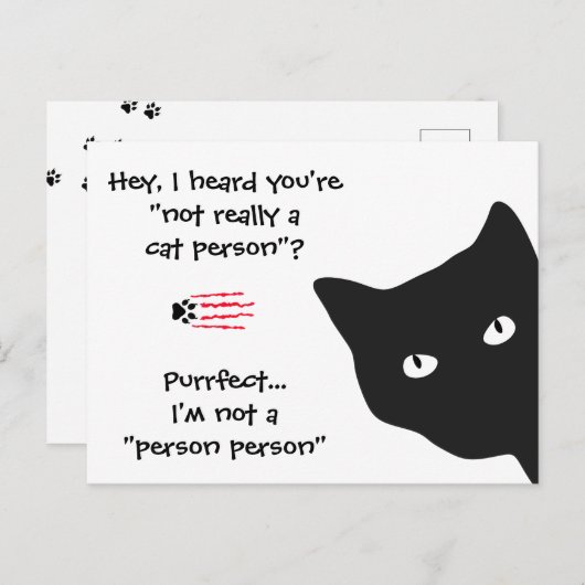 おもしろい引用文黒猫はがき ポストカード (正面/裏面)