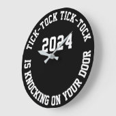 おもしろい引用文2024年大晦日カウントダウンラウンド ラージ壁時計 (傾斜)