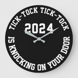 おもしろい引用文2024年大晦日カウントダウンラウンド ラージ壁時計