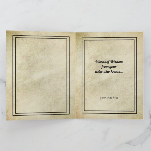 おもしろい引用文7長婚の言葉 カード (内部)