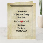 おもしろい引用文7長婚の言葉 カード (正面)