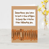 おもしろい引用文、いくつかの橋を燃やすク保レジー カード (黄色い花)