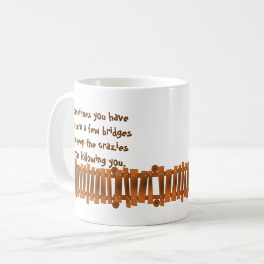 おもしろい引用文、いくつかの橋を燃やすク保レジー コーヒーマグカップ (正面左)