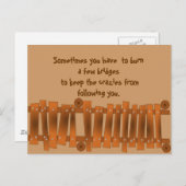 おもしろい引用文、いくつかの橋を燃やすク保レジー ポストカード (正面/裏面)