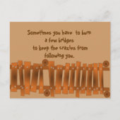 おもしろい引用文、いくつかの橋を燃やすク保レジー ポストカード (正面)