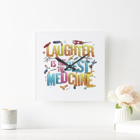 おもしろい引用文 スクエア壁時計 (ホーム)