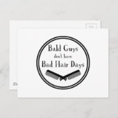 おもしろい引用文 – ハゲ男は悪い髪の日を取得しない ポストカード (正面/裏面)