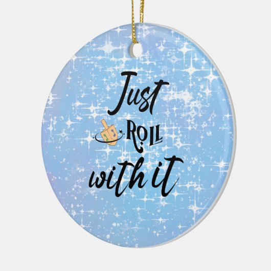 おもしろい引用文 – ハヌカ転がーとだけ セラミックオーナメント (左)