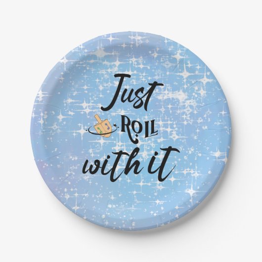 おもしろい引用文 – ハヌカ転がーとだけ ペーパープレート (正面)