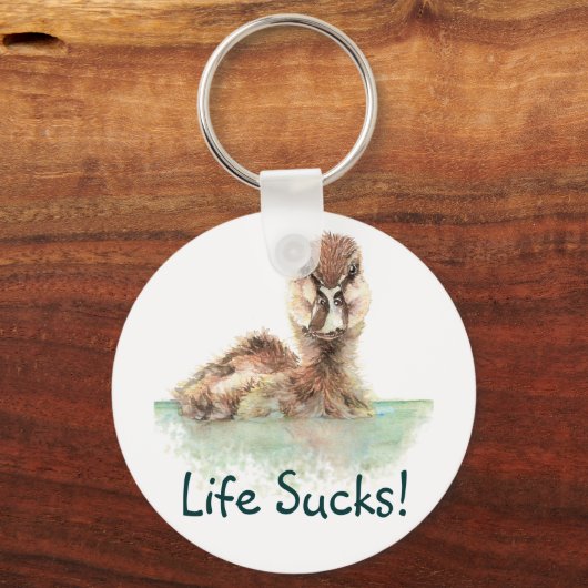 おもしろい引用文、ライフ最低、怒アモ、バードマグ キーホルダー (正面)