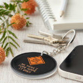 おもしろい引用文:先行する道路工事 キーホルダー (正面右)