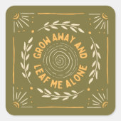 おもしろい引用文 – 単独で成長遠くにしリーフする スクエアシール (正面)