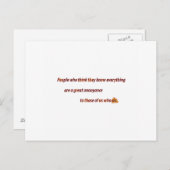 おもしろい引用文 – 彼らが知っ考えている人… ポストカード (正面/裏面)