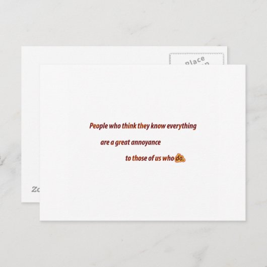 おもしろい引用文 – 彼らが知っ考えている人… ポストカード (正面/裏面)