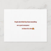 おもしろい引用文 – 彼らが知っ考えている人… ポストカード (正面)