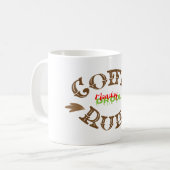 おもしろい引用文「月曜日のドロール、コーヒールール」 コーヒーマグカップ (正面左)