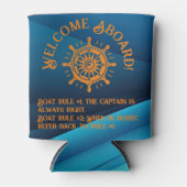 おもしろい引用文「歓迎だ！」 ボート名/ホームポート 缶クーラー (正面)