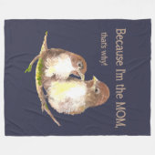 おもしろい引用文「私は母だ、だから鳥の家族 フリースブランケット (正面(横))