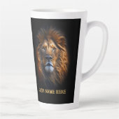 おもしろい引用文「私は私の猫を愛する」ライオンラテマグカップ カフェラテマグ (右)