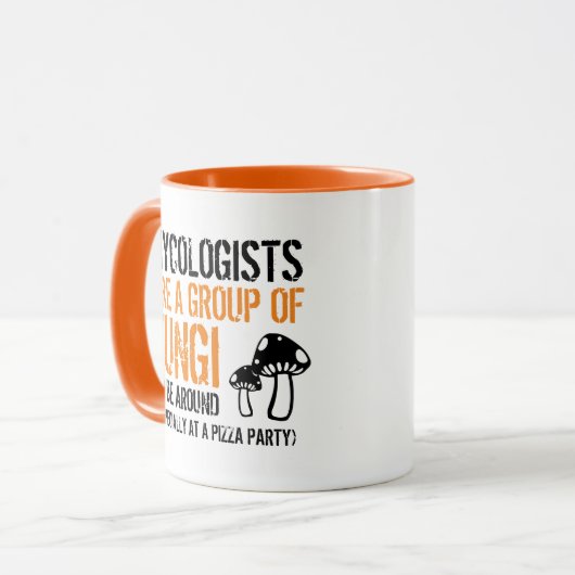 おもしろい引用文:菌学者は菌類のグループ… マグカップ (正面左)