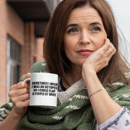 おもしろい引用文、8人を同時に平手打ち コーヒーマグカップ