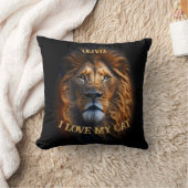 おもしろい引用文「I love My Cat」名前をカスタムする装飾用クッション クッション (ブランケット)
