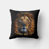 おもしろい引用文「I love My Cat」名前をカスタムする装飾用クッション クッション (裏面)