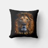 おもしろい引用文「I love My Cat」名前をカスタムする装飾用クッション クッション (正面)