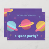 おもしろい引用文- Purple Planetsパーティー ポストカード (正面/裏面)