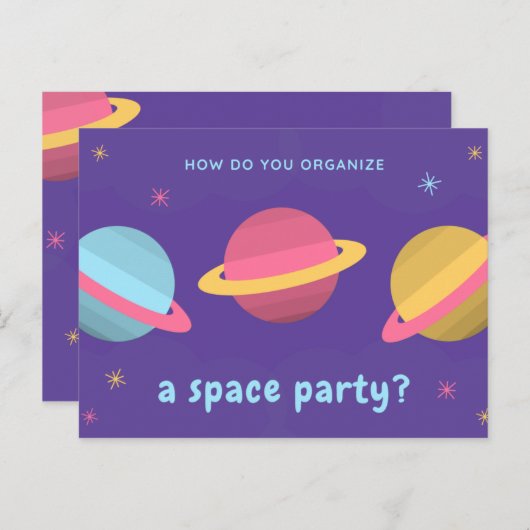 おもしろい引用文- Purple Planetsパーティー ポストカード (正面/裏面)