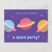 おもしろい引用文- Purple Planetsパーティー ポストカード (正面)