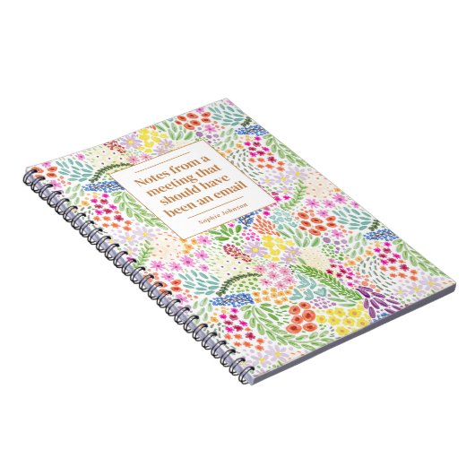 おもしろい引用文Office会議フローラパーソナライズされた ノートブック (右側)