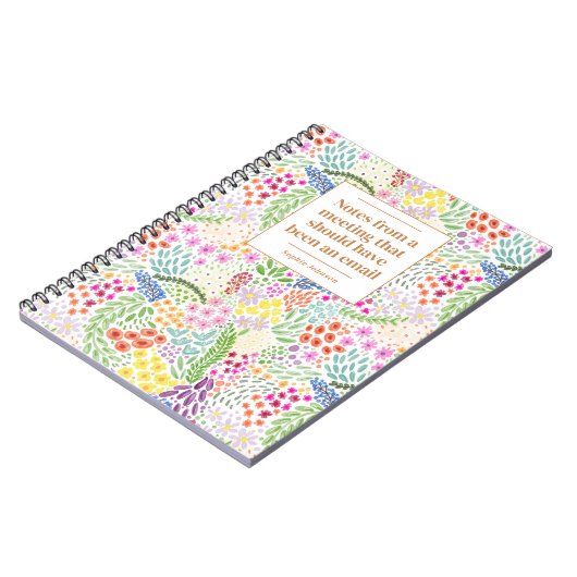 おもしろい引用文Office会議フローラパーソナライズされた ノートブック (左側)