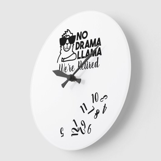 おもしろい引退時計ドラマラマパーソナライズされた ラージ壁時計 (傾斜)