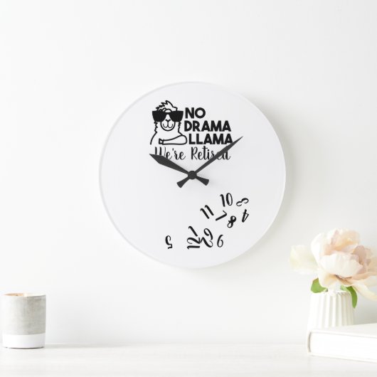 おもしろい引退時計ドラマラマパーソナライズされた ラージ壁時計 (ホーム)