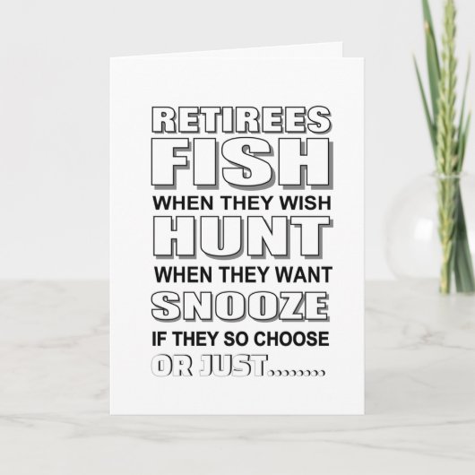 おもしろい引退猟師、漁師、スヌーザー カード (正面)