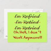 おもしろい引退用シャツ及び贈り物 ポストカード (正面/裏面)