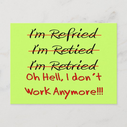 おもしろい引退用シャツ及び贈り物 ポストカード (正面)