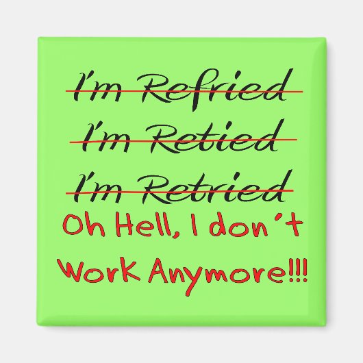 おもしろい引退用シャツ及び贈り物 マグネット (正面)