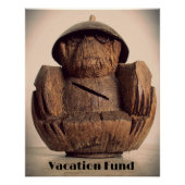 おもしろい彫刻ココナッツモンキーバンクキッチフォト ポスター (正面)