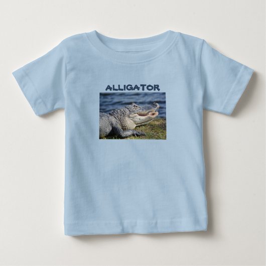 おもしろい後のアリゲーター野生動物を参照 ベビーTシャツ (正面)