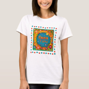 おもしろい従兄弟クルーカラフルフローラインスピリシティシャツ Tシャツ