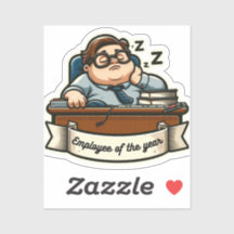 "おもしろい従業員"ステッカー – 皮肉 – 悪い