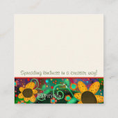 おもしろい得このフローラ感動的な親切カード スクエア名刺 (裏面)