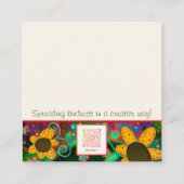 おもしろい得このフローラ感動的な親切カード スクエア名刺 (裏面)