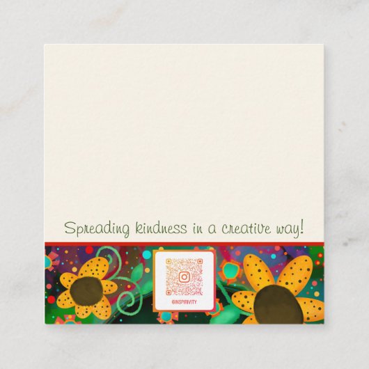 おもしろい得このフローラ感動的な親切カード スクエア名刺 (裏面)