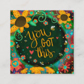 おもしろい得このフローラ感動的な親切カード スクエア名刺 (正面)