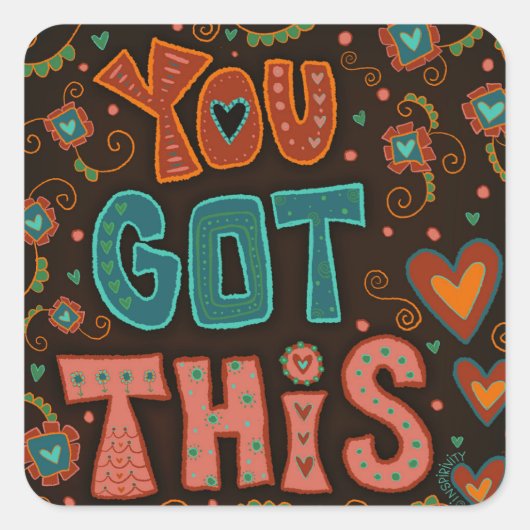 おもしろい得この先生学生のインスピレーション スクエアシール (正面)